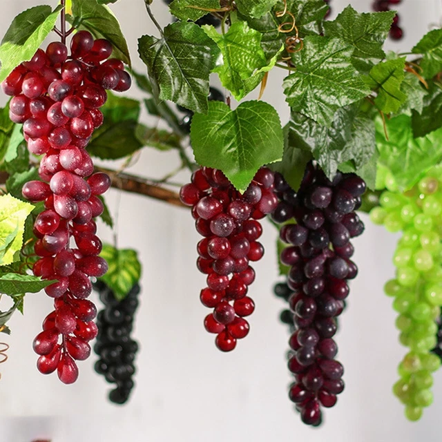 5 Grappoli Uva Artificiale In Polietilene – Foglie Realistiche Per Decorazione Casa E Centrotavola - 4