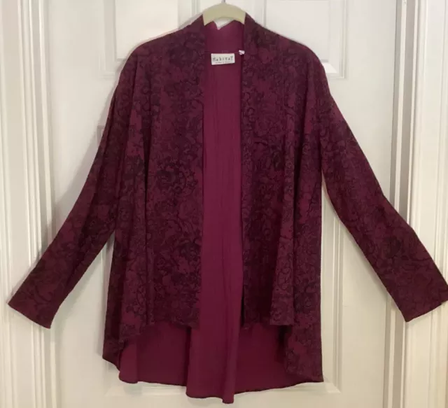 Habitat Purple/black open Cardigan, Size S, Long Sleeve, Rayon Blend, Lace Print