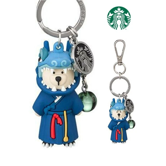 STARBUCKS KOREA 2024 New Year Blue Dragon Bearista Bear Keychain Dragon