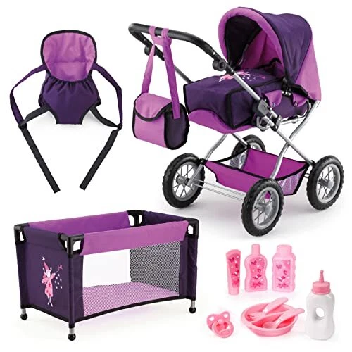 Bayer Design Baby Doll Pram Combi Grande Set Purple