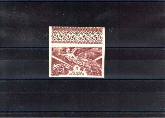 TIMBRE GUADELOUPE FRANCE COLONIE 1946 PA N°6a NEUF* MH NON DENTELE IMPERF