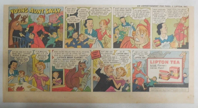 Lipton Tea Ad: "Young Aunt Sally" from 1930's-1950's Size: 7.5 x 15 inches