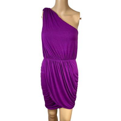 Victoria's Secret Bra Tops Purple One Shoulder Dress S Ruched Faux Wrap Bodycon
