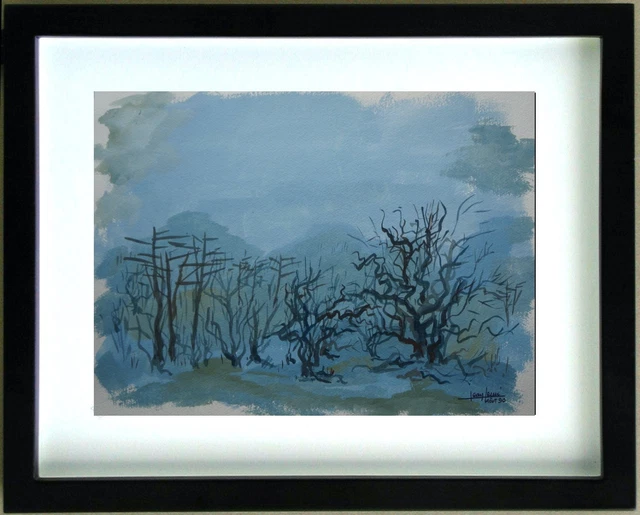 Dessin Aquarelle Original PAYSAGE ABSTRAIT Par KOVAN - Période XXème Siècle