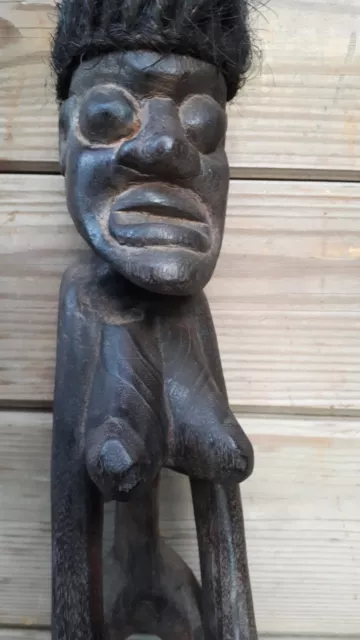 45cm Asmat Schutzgeist Holz Figur rasta fari Brüste Nackte Frau Akt wilde Hilde 2