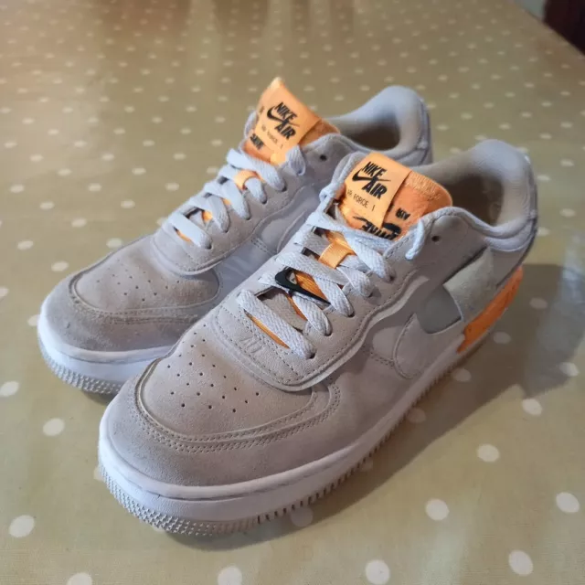 NIKE AIR FORCE 1 Shadow Beige Orange UK 7 EU 41 US 9.5 Suede Trim Occasion EUR 69 50 PicClick FR