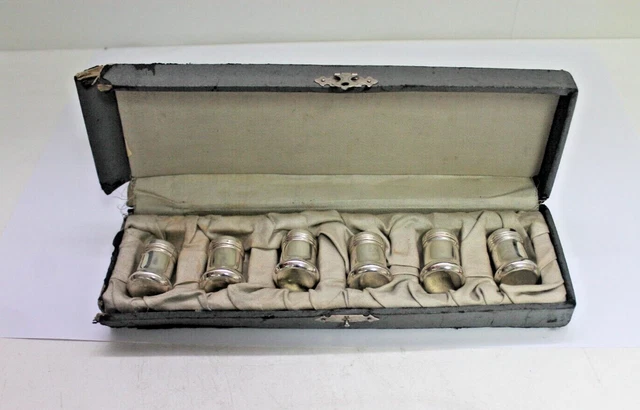 Set di 6 Shaker Vintage Miniatura Sale/Pepe Argento Sterling (1006)