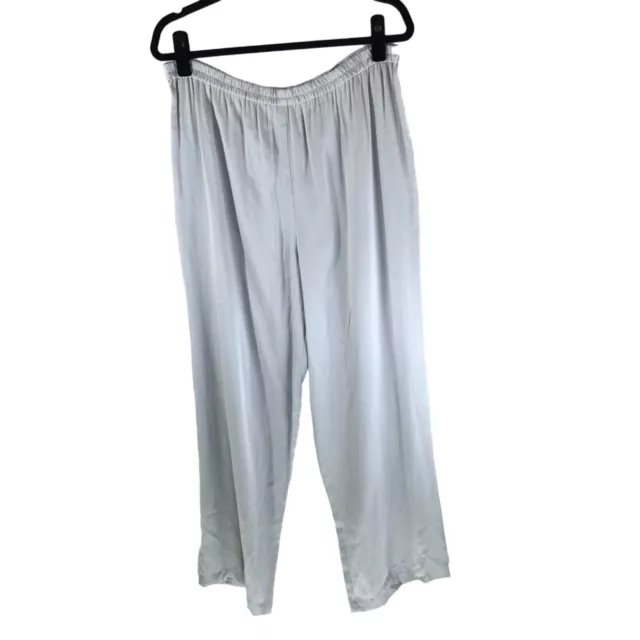 Eileen Fisher Womens Pants Silk Pull On Wide Leg Gray M