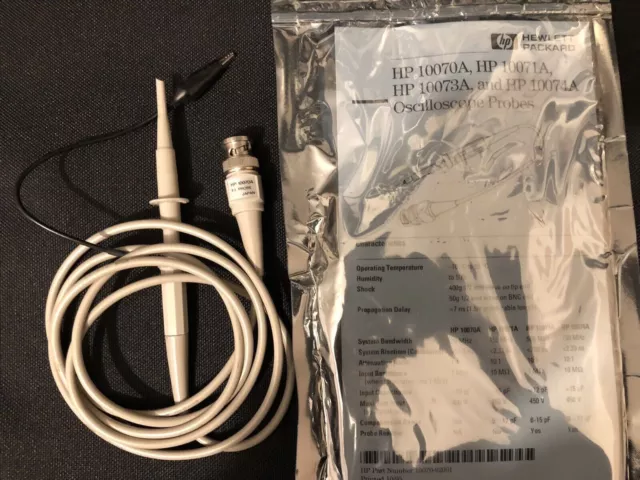 HP Agilent Oscilloscope Probe 1:1 10070A 20MHz with accessory kit new