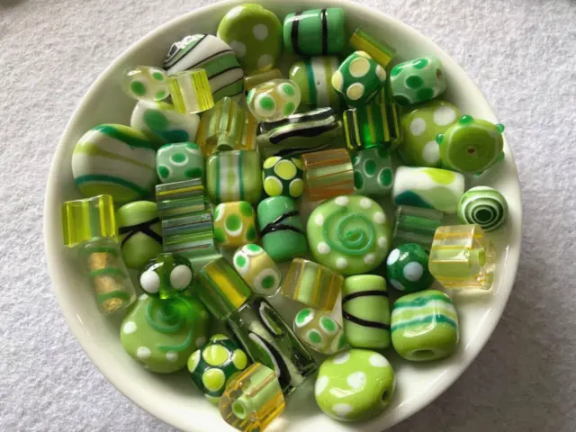 Beautiful lot of lampwork glass beads lot 30