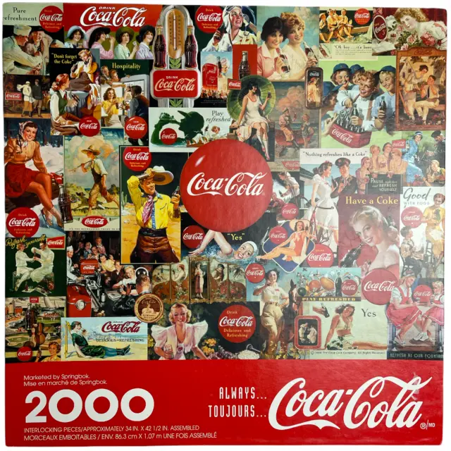 Springbok 1998 Coca Cola Brand 2000 Jigsaw Puzzle 34" X 42.5"