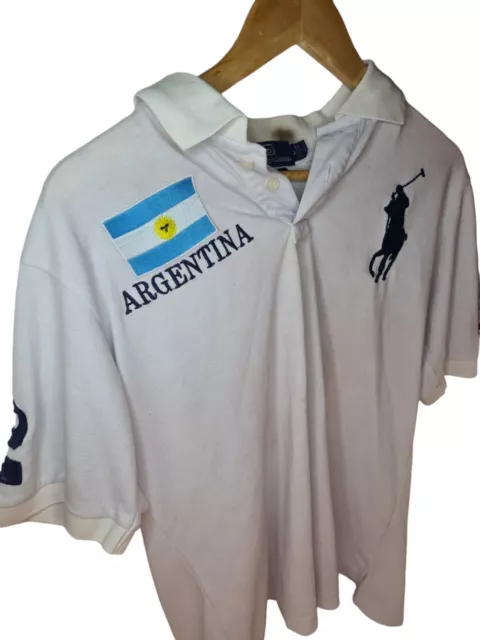 Polo Ralph Lauren T-Shirt Polo Chemise A Col Rugby Argentine Med Blanche | Bleue