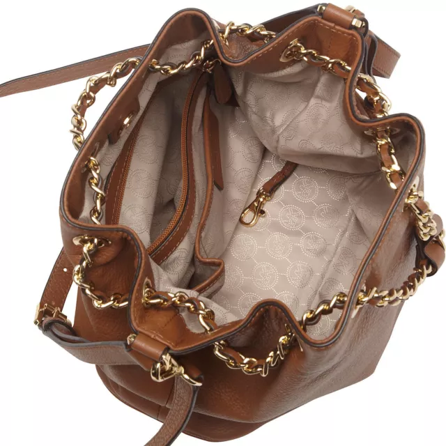 NWT Michael Kors Frankie Large Leather Convertible Drawstring Shoulder Bag  #001 3