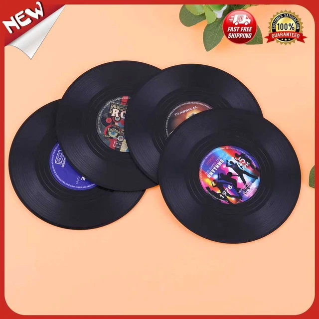 Reino Unido 4 un. tapete de bebidas para discos resistentes al calor de vidrio de vinilo montaña rusa para cocina doméstica