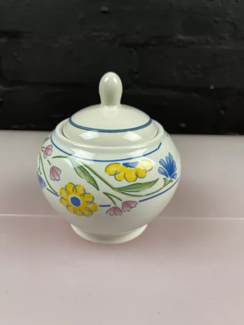 Staffordshire Summer Meadow Covered / Lidded Sugar Bowl