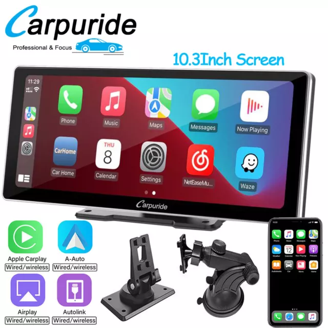 CARPURIDE 10,3" Autoradio Sensorbildschirm Apple Carplay Android Auto MP5 Player