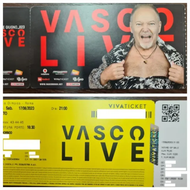 Biglietti Concerto Vasco Rossi Roma 17 giugno 2023 - Settore Prato