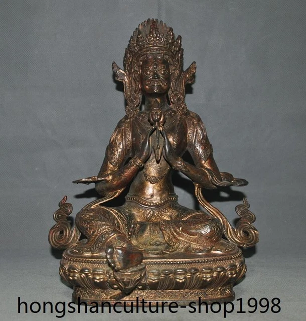 11.8'' Rare old Tibet bronze gilt Kwan-Yin GuanYin goddess tara Buddhism statue
