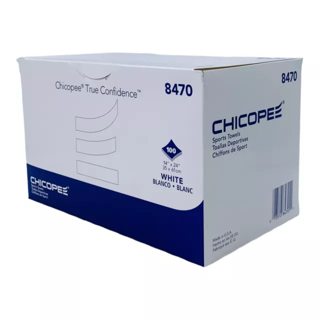 100/Box Chicopee Wiper 14" x 24" White Light Duty Cleaning Cloth, 8470