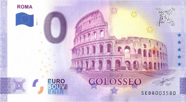 Null Euro 0 EURO SCHEIN Italien · Rom - Kolosseum · Roma · Souvenir o Null ...