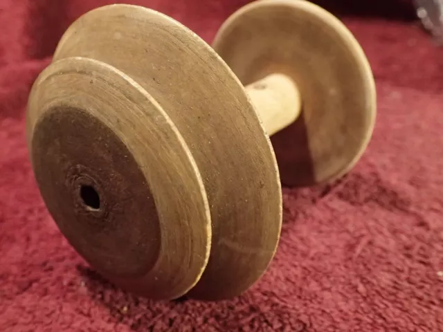 Bonito Carrete De Bobina Volador De Rueda Giratoria Antiguo Hecho A Mano Sueco