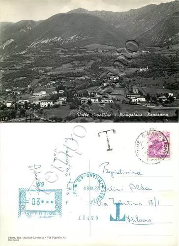 Cartolina di Piangaiano (Endine Gaiano), panorama - Bergamo, 1964
