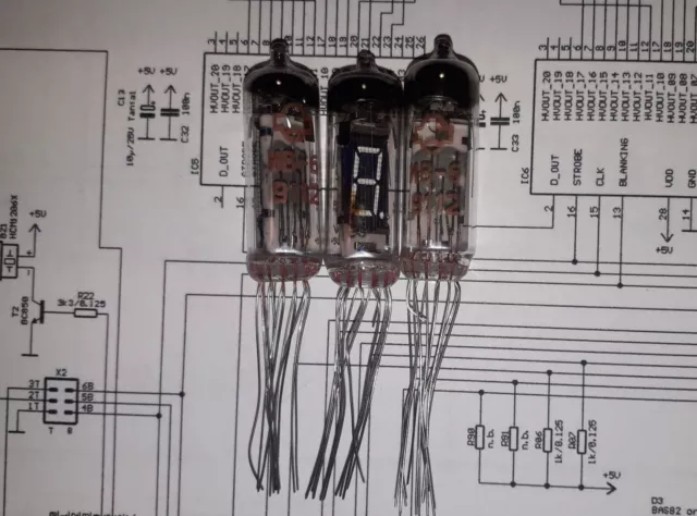 IV-6 (ИВ-6) TUBO RUSO VFD PARA RELOJ DIGITAL 6pcs./set