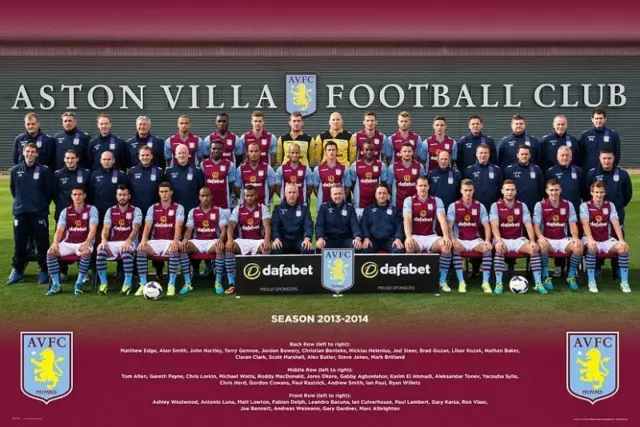 Aston Villa: Foto de equipo 2013-14 - Maxi Póster 91,5 cm x 61 cm nuevo y sellado