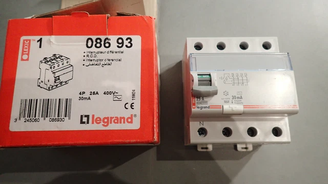Bloc Différentiel Adaptable DX3 4P 400V~ 40A Type F 30mA - Legrand