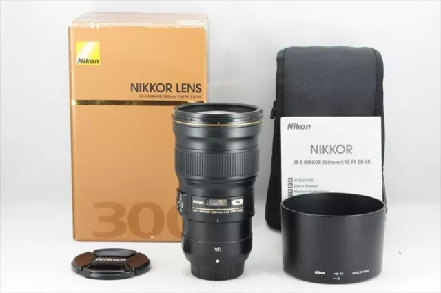 Nikon AF-S NIKKOR 300mm F/4E VR PF ED Lens + Hood Near Mint From Japan #3286T