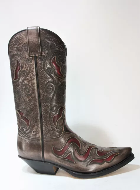 7428 Sendra Botas de Cowboy Denver Marfil Rojo Ibiza Tacón Hágalo Usted Mismo 3