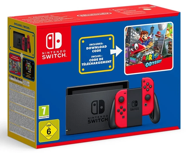 Nintendo Switch V2 1.1 Console Portatile + Super Mario Odyssey Garanzia Italia