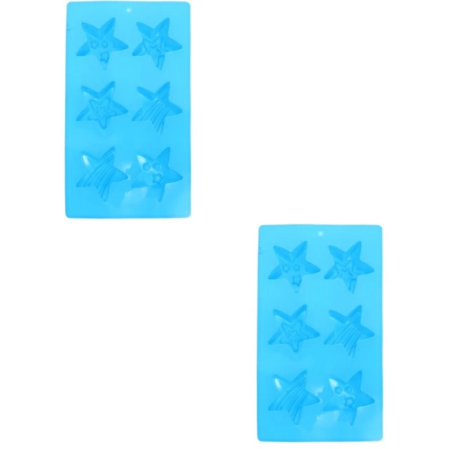 2 Count Silica Gel Six-hole Five-pointed Star Mold Baby Soap Craft Making