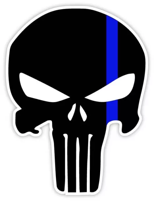 Punisher Thin Blue Line Police Sticker Decal laptop wall car phone