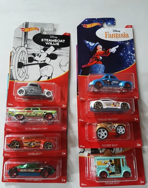 HOT WHEELS 2017 DISNEY'S MICKEY MOUSE Character Cars Complete Set Of 8