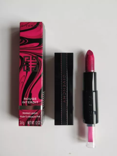 BNIB Givenchy Rouge Interdit Marbled Lipstick 27 Rose Revelateur / Barbie Pink