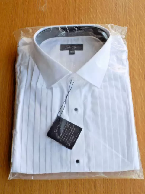 Abito Jean Yves Uomo Smoking Elite Camicia a Pieghe Doppio Polsino & Borchie Nere Formale
