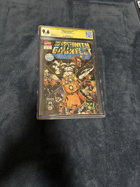 Marvel Comics 1991 INFINITY GAUNTLET #1 CGC 9.6 Signed JIM STARLIN AND RON LIM