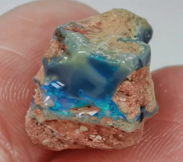 9.5Ct Natural Australian Lightning Ridge Black Opal Nugget Facet Rough YPW4395