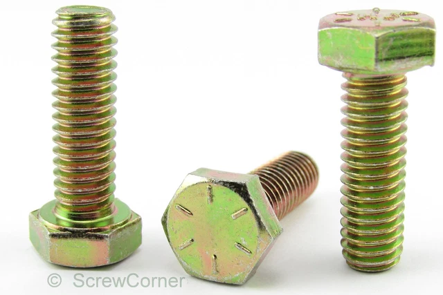 1/4 Zoll - 28 x 3/4 Zoll Sechskantschraube UNF 10.9 gelb verzinkt