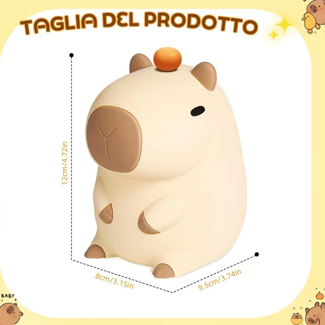 Luce Notturna A Forma Di Capybara - Piccola Lanterna LED Per Cameretta, Decorazione Simpatica - 2