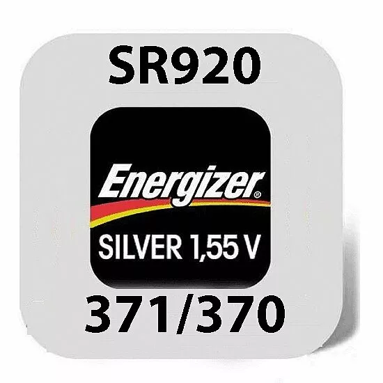 1x Energizer 371/370 Uhren-Batterie Knopfzelle SR920SW SR920W AG6 Silver 1,55V