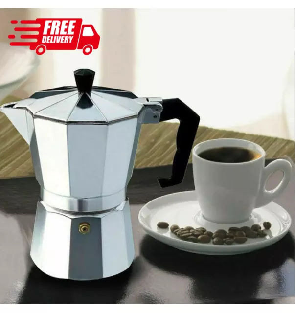 Italian Espresso Maker 1, 2,3, 6, 9, 12 Cup Stove Top Coffee Percolator Moka Pot