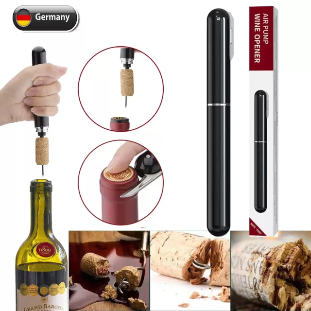 Flaschenöffner mit Luftdruckpumpe - Nadel-Weinöffner, einfacher  Korkenzieher