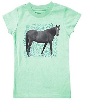 Nuovo Farm Girl Ragazzi Photoreal Cavallo T-Shirt Verde Menta Misura 4