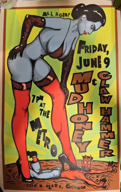 Mudhoney Clawhammer Painted Poster Metro Chicago Lyndsey Kuhn Amazing...