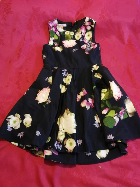 Abito Senza Maniche Floreale Ted Baker Navy Bambina Età 9