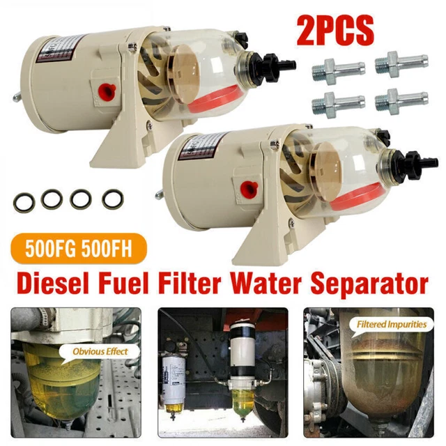 Filtre à Carburant Diesel Séparateur Eau/huile 500FG 500FH - Débit 60 GPH, 2 à 30 Microns