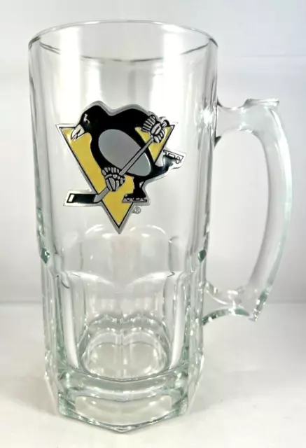 Pittsburgh Penguins Pewter Logo Huge Macho Beer Pint Glass Mug
