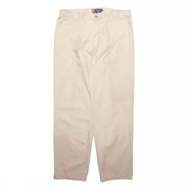 CHAPS Mens Beige Regular Straight Trousers W36 L32